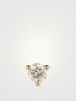 14K Gold Solitaire Diamond Stud Earring