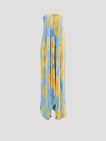 Black Tie Strapless Gown Floral Print