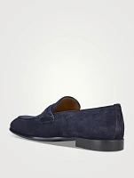 Suede Loafers With Gancini Ornament