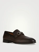 Leather Loafers With Gancini Ornament