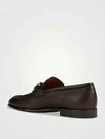 Leather Loafers With Gancini Ornament