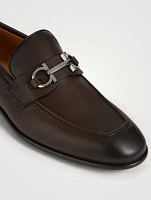 Leather Loafers With Gancini Ornament