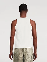 Linen-Blend Waffle Stitch Tank Top