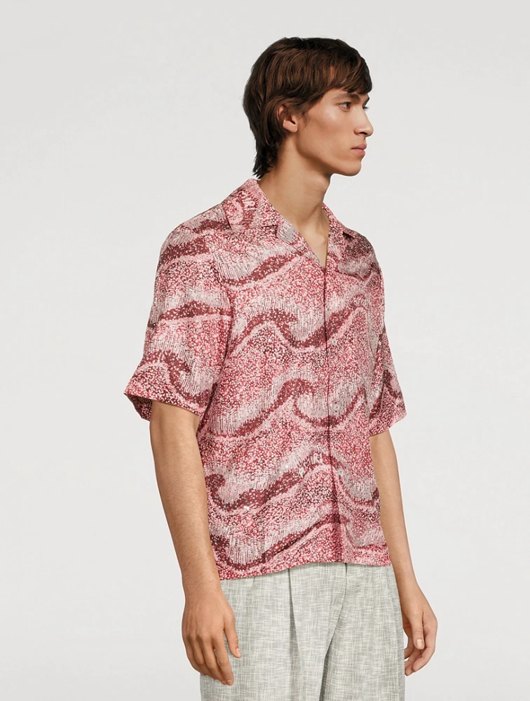 Silk Embellished Bowling Shirt