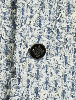 Bouclè Tweed Short-Sleeve Shirt