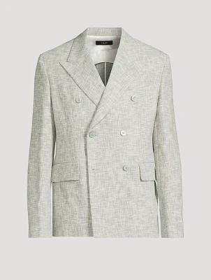 Crosshatch Double-Breasted Jacket