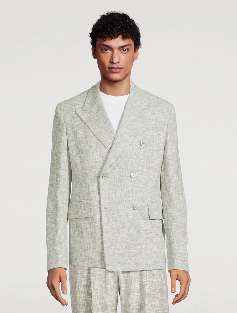 Crosshatch Double-Breasted Jacket
