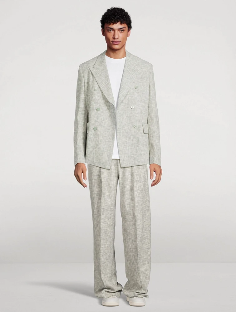 Crosshatch Double-Breasted Jacket