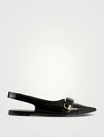 Voyou Leather Slingback Flats