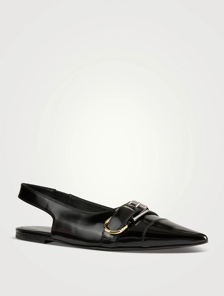 Voyou Leather Slingback Flats