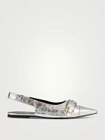 Voyou Metallic Leather Slingback Flats