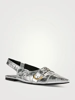 Voyou Metallic Leather Slingback Flats