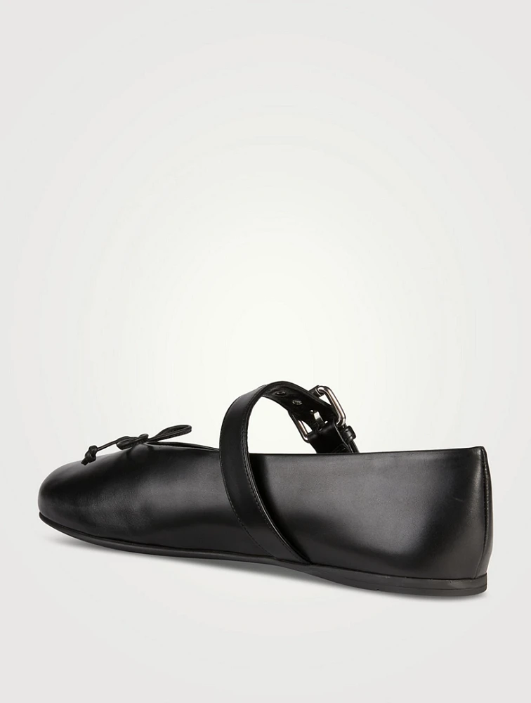 Leather Mary Jane Ballerina Flats