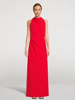 Faye Backless Twist Crepe Maxi Dress