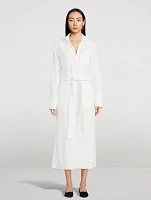 Vanessa Belted Crepe Shirt Dress