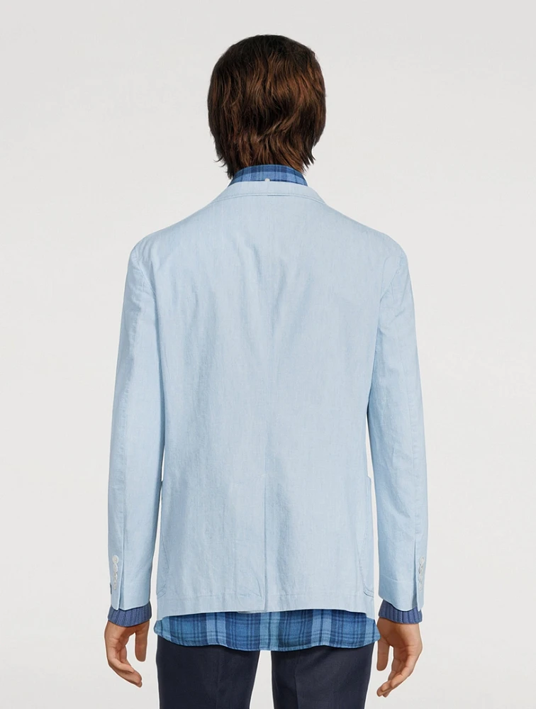 Chambray Soft Tailored Suit Jacket