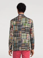 Soft Tailored Suit Jacket Plaid Print