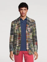 Soft Tailored Suit Jacket Plaid Print