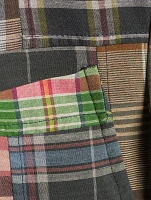 Soft Tailored Suit Jacket Plaid Print