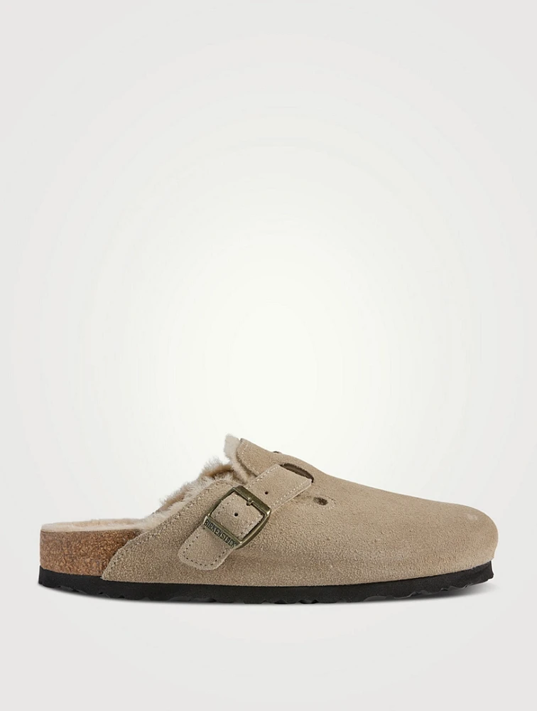 Boston Shearling-Lined Suede Clogs