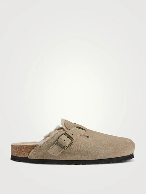 Boston Shearling-Lined Suede Clogs