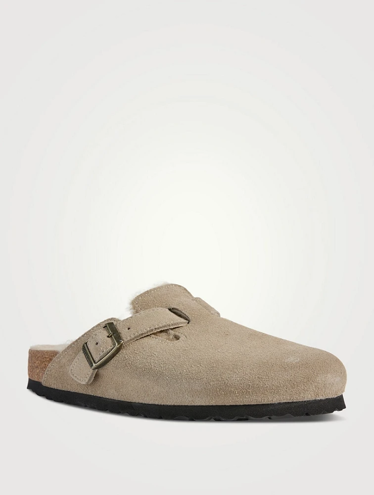 Boston Shearling-Lined Suede Clogs