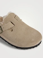 Boston Shearling-Lined Suede Clogs