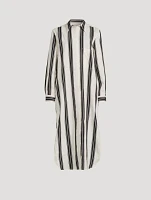 Jacquard Stripe Shirt Dress