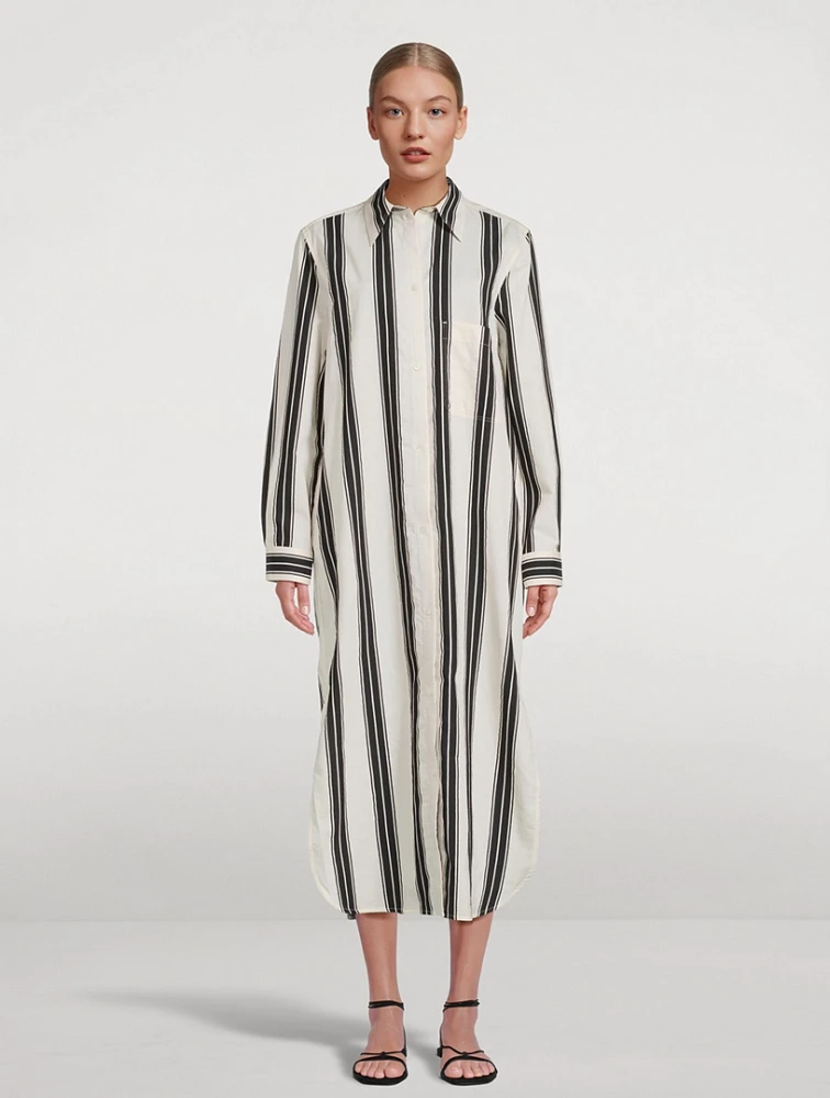 Jacquard Stripe Shirt Dress