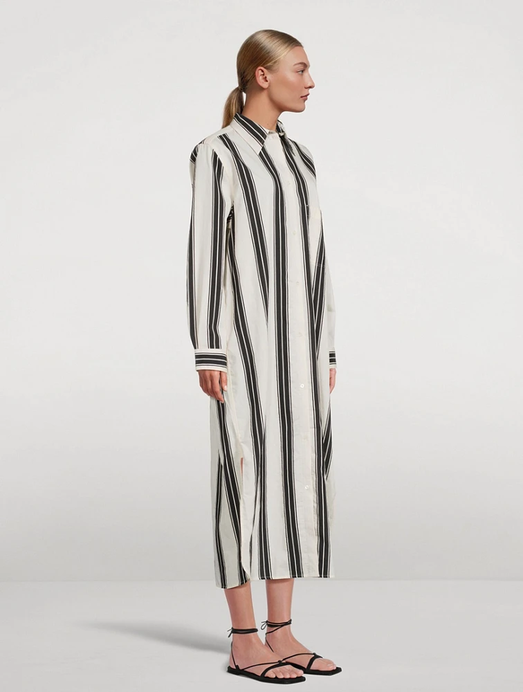 Jacquard Stripe Shirt Dress