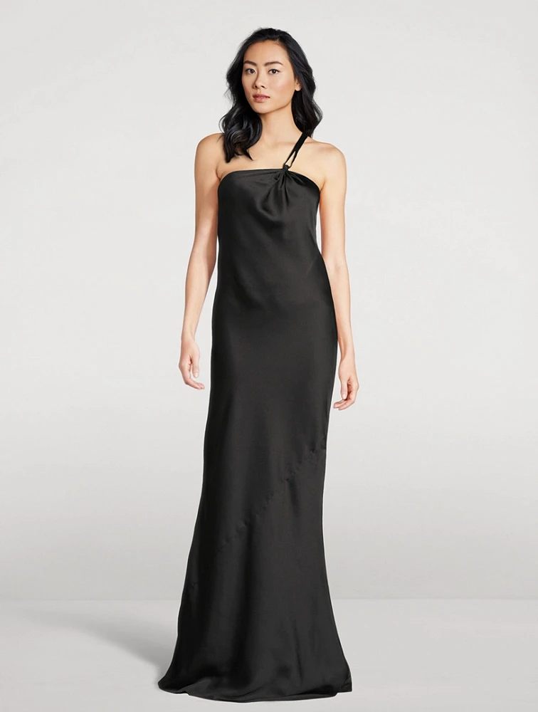 One-Shoulder Bias-Cut Gown