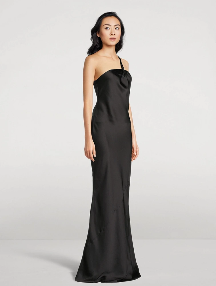 One-Shoulder Bias-Cut Gown