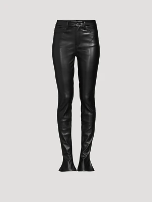 Good Slim Faux Leather Bootcut Trousers