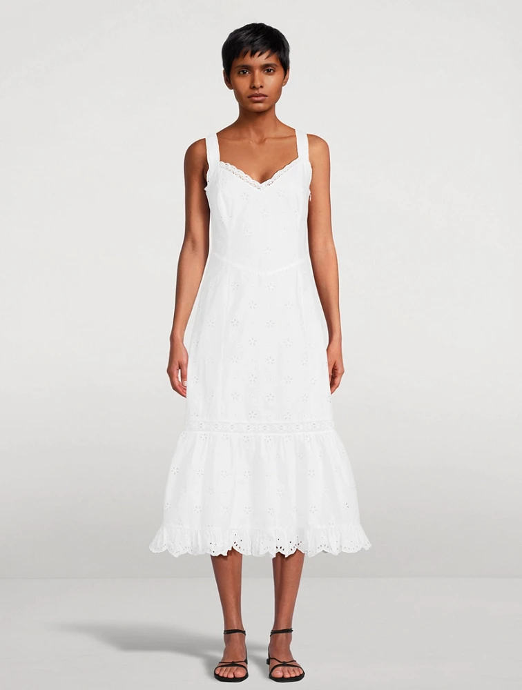 Pallas Eyelet Cotton Midi Dress