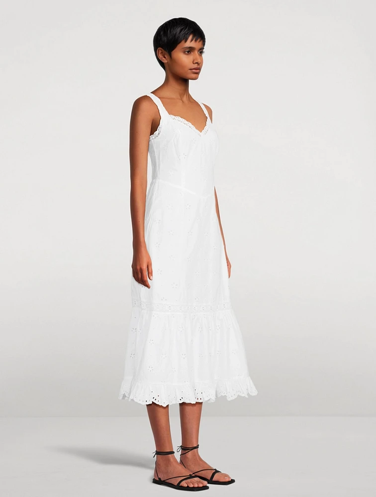 Pallas Eyelet Cotton Midi Dress