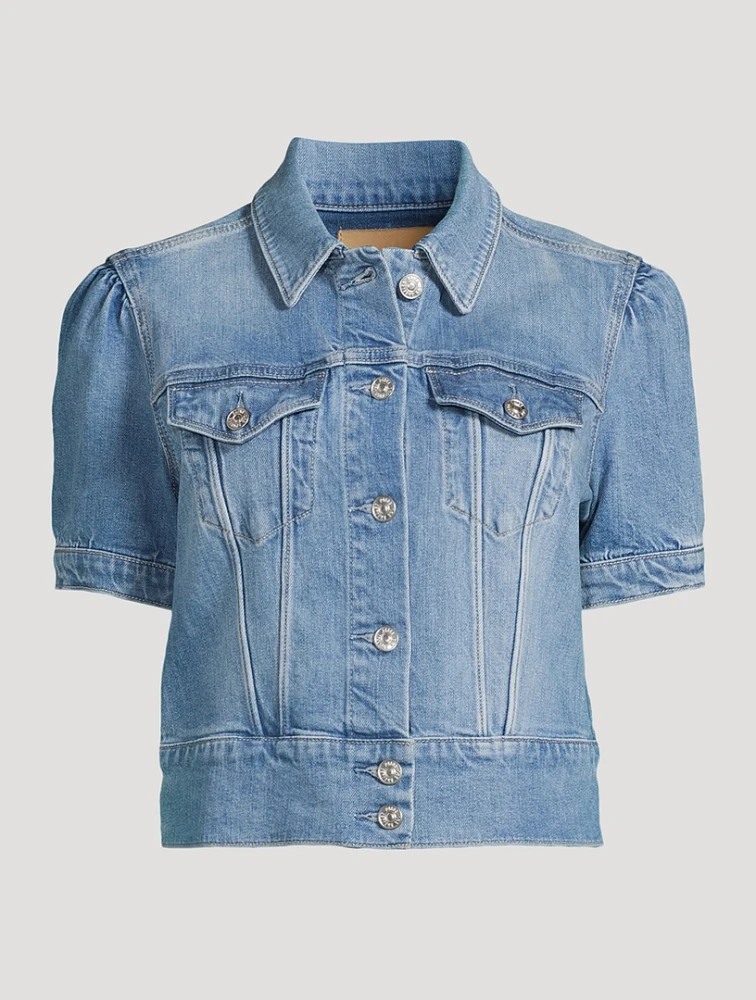 Kendra Short-Sleeve Denim Jacket