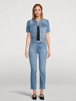 Kendra Short-Sleeve Denim Jacket