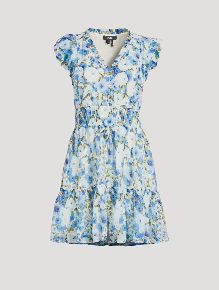 Muriel Silk Mini Dress Floral Print