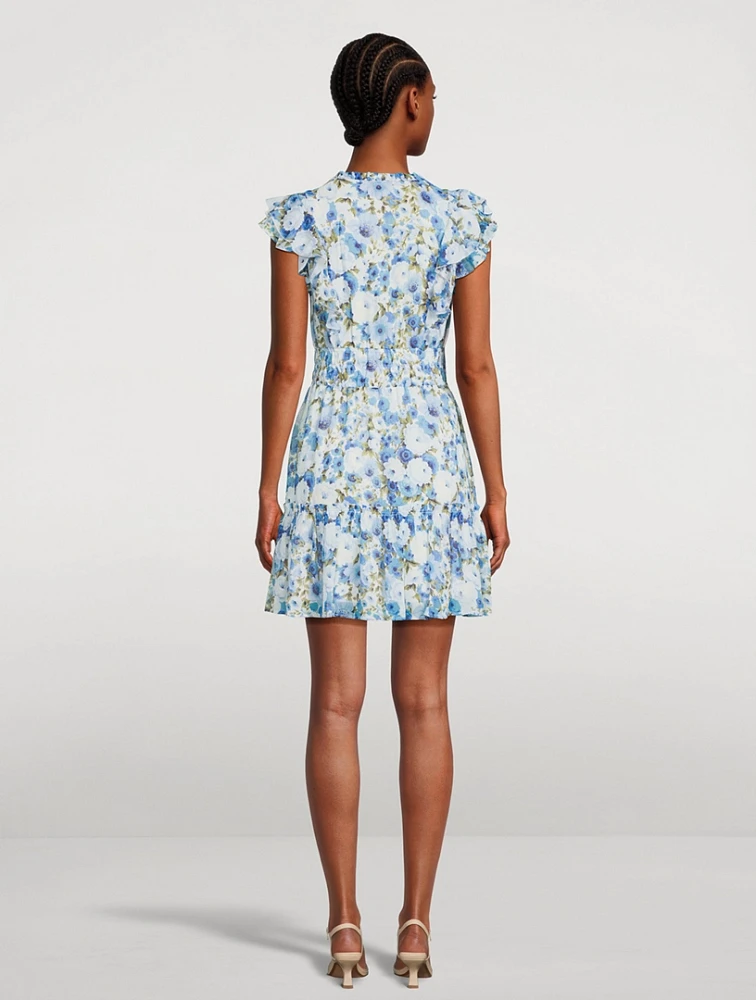 Muriel Silk Mini Dress Floral Print