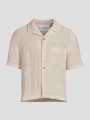 Open Weave Short-Sleeve Shirt