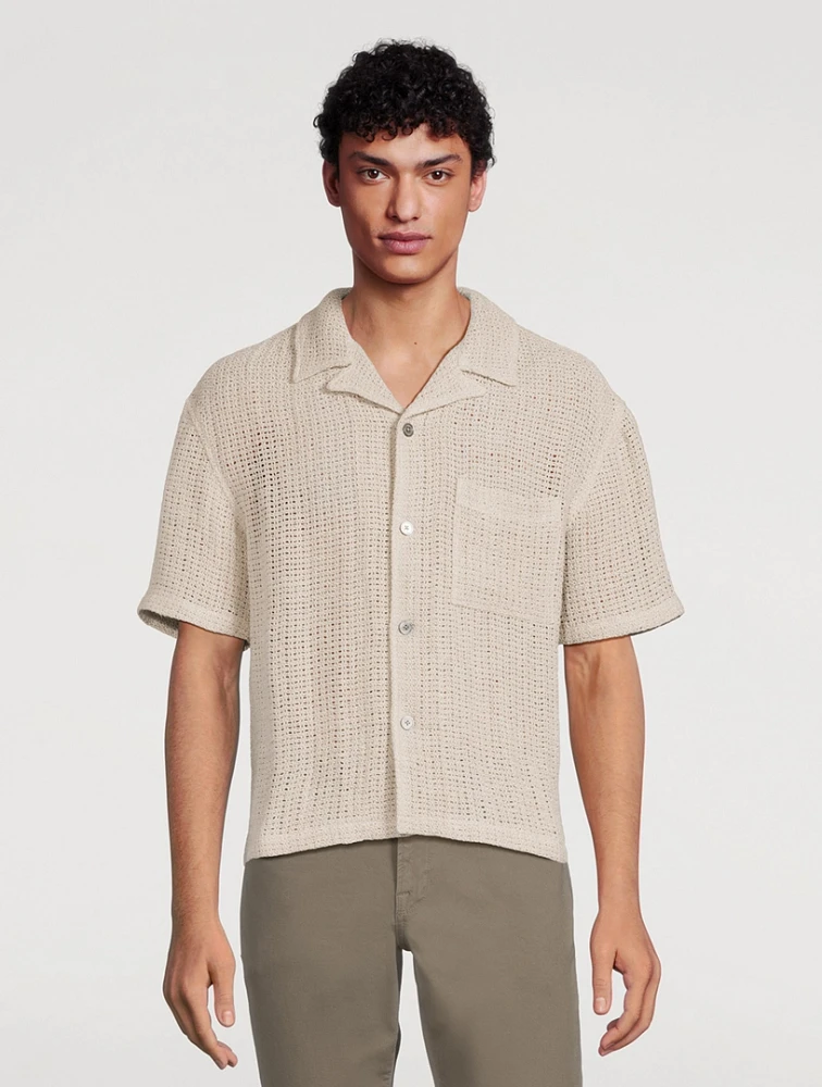 Open Weave Short-Sleeve Shirt