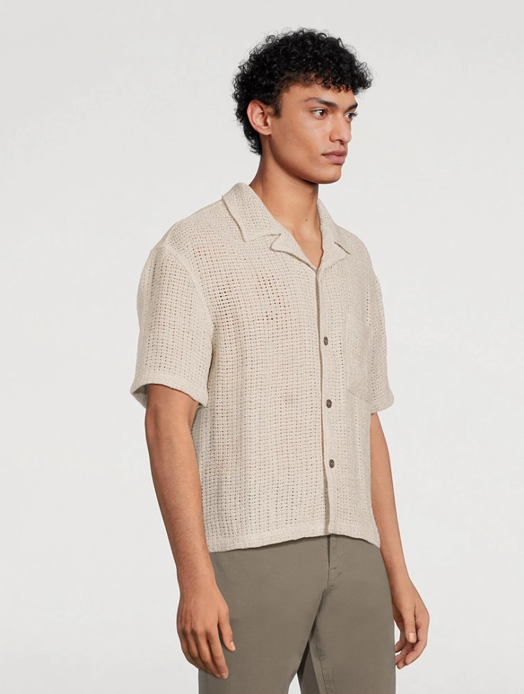 Open Weave Short-Sleeve Shirt