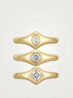 Bijoux Bezel Three-Piece Ring Set