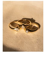 Bijoux Bezel Three-Piece Ring Set
