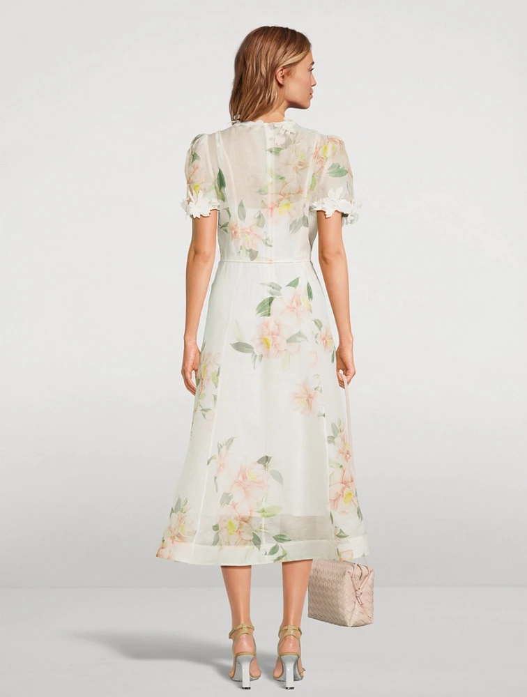 Liftoff Midi Dress In Floral Print