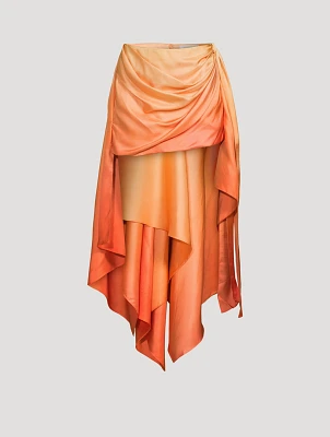 Tranquility Draped Silk Mini Skirt