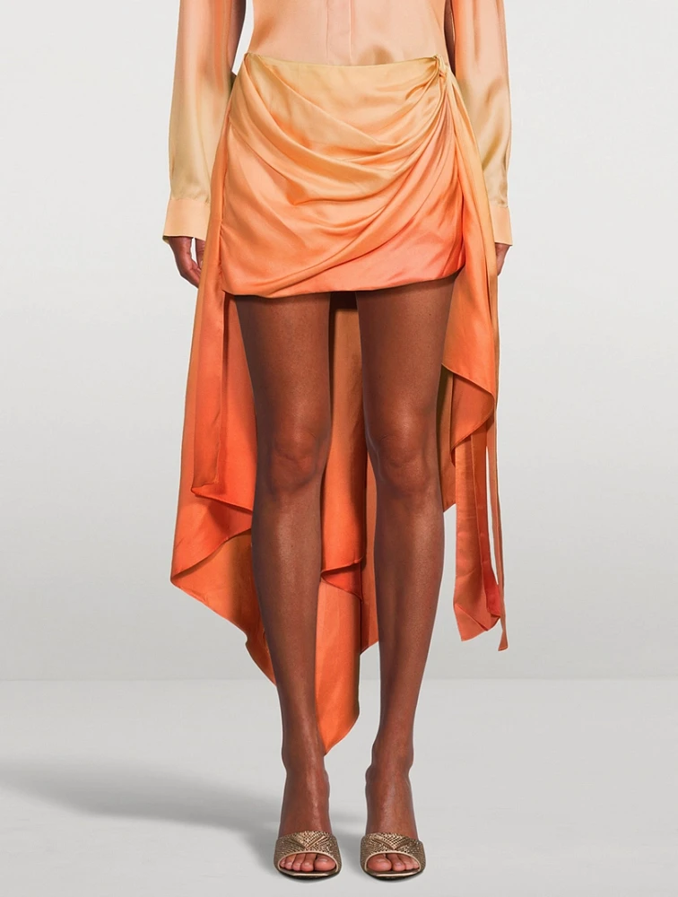 Tranquility Draped Silk Mini Skirt