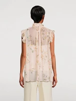 Natura Sleeveless Blouse In Floral Print