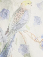 Natura Belted Linen Mini Dress Bird Print