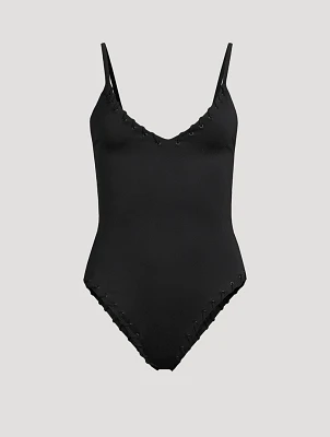 Whipstitch Compression One-Piece Swimsuit